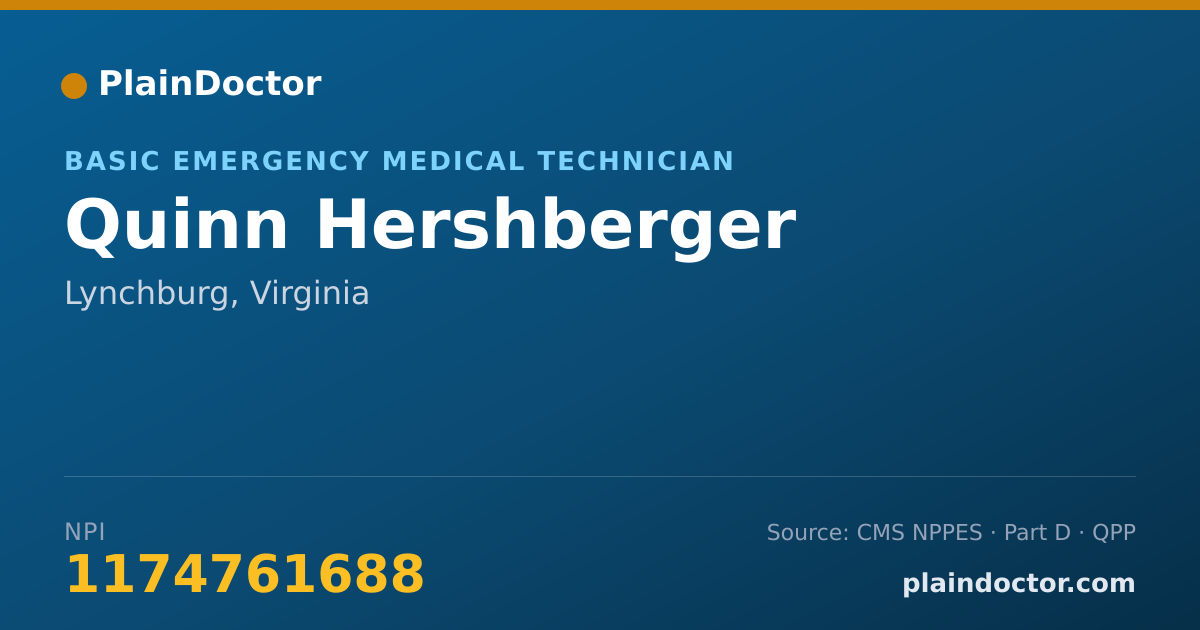 Shareable card for Quinn Hershberger - Basic Emergency Medical Technician, Lynchburg, VA
