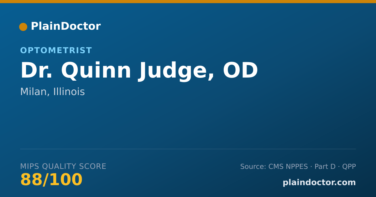 Shareable card for Quinn Judge, OD - Optometrist, Milan, IL