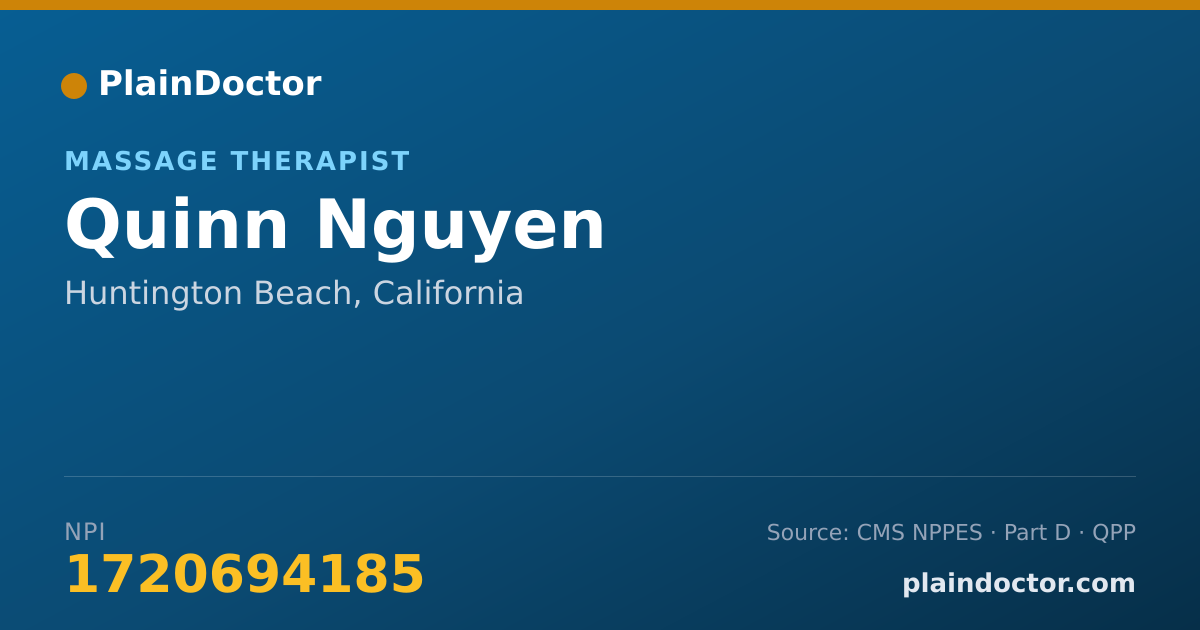 Shareable card for Quinn Nguyen - Massage Therapist, Huntington Beach, CA