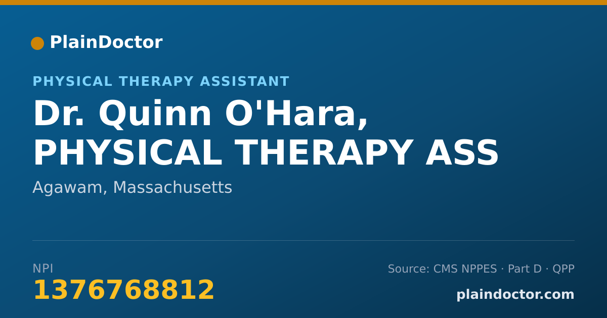 Shareable card for Quinn O'Hara, PHYSICAL THERAPY ASS - Physical Therapy Assistant, Agawam, MA