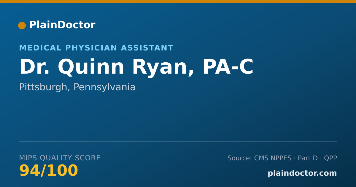 Shareable card for Quinn Ryan, PA-C - Medical Physician Assistant, Pittsburgh, PA