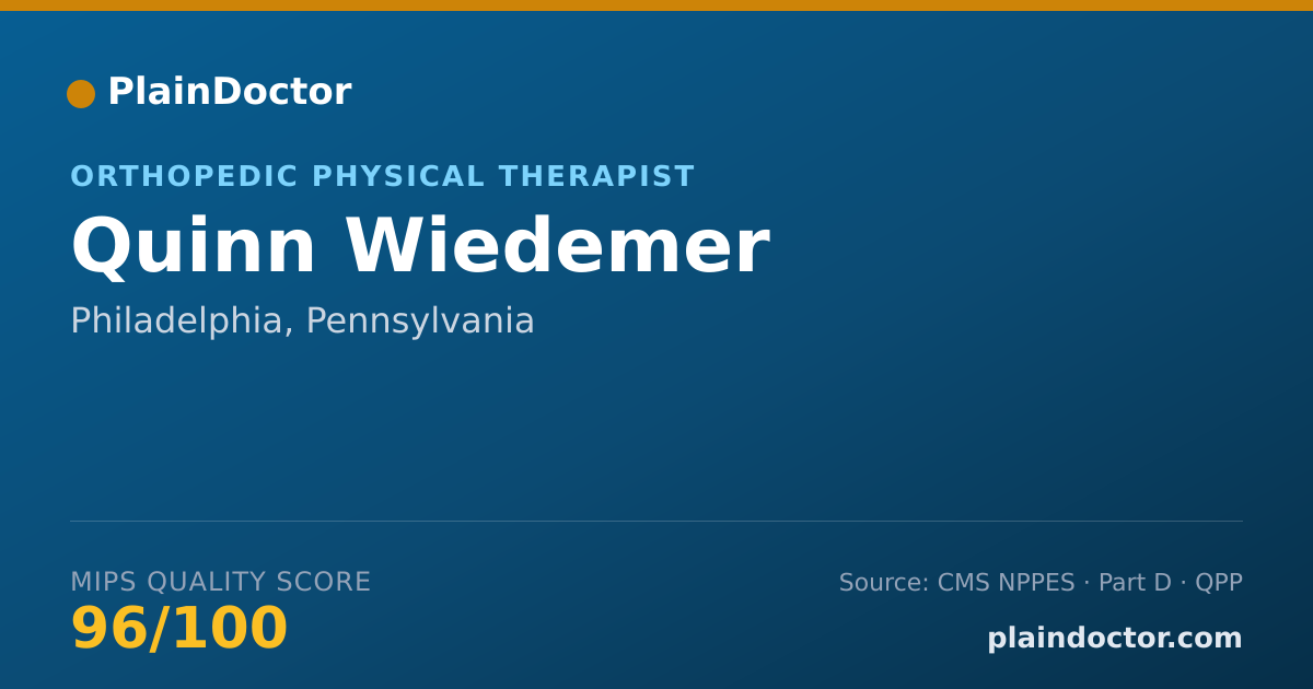 Shareable card for Quinn Wiedemer - Orthopedic Physical Therapist, Philadelphia, PA