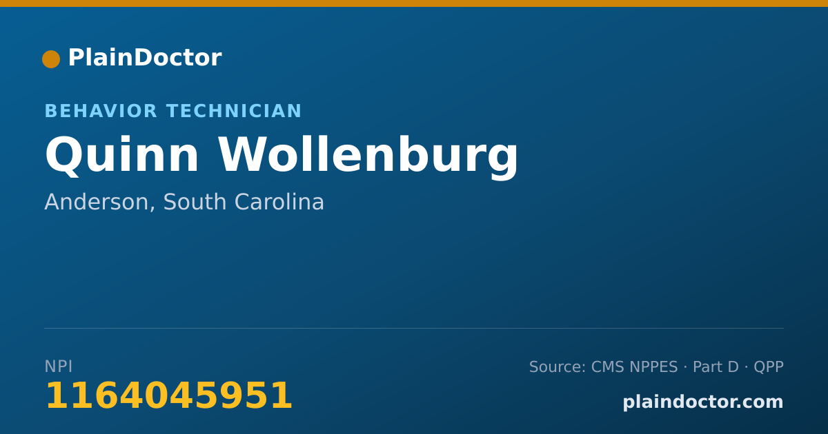 Shareable card for Quinn Wollenburg - Behavior Technician, Anderson, SC