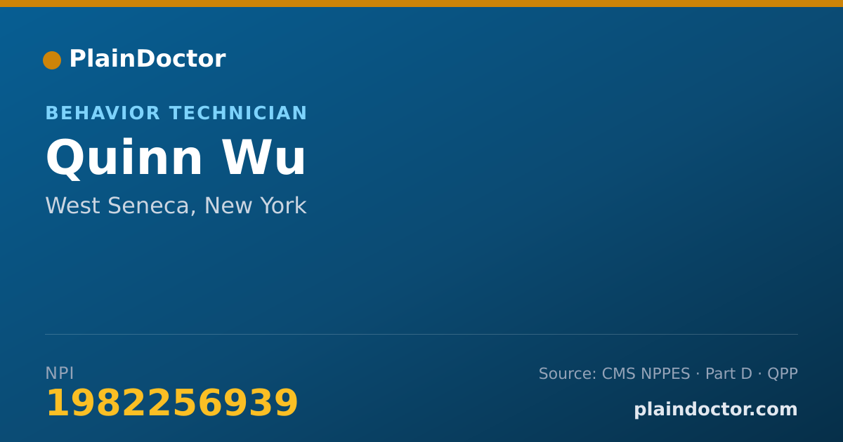 Shareable card for Quinn Wu - Behavior Technician, West Seneca, NY