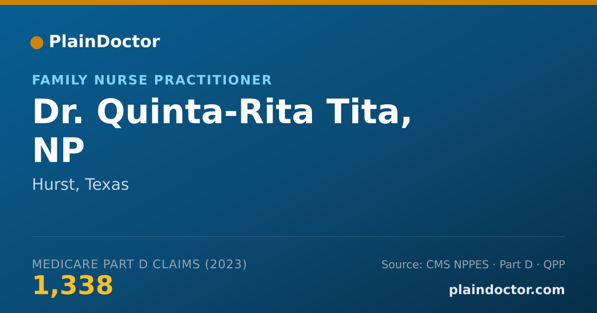 Shareable card for Quinta-Rita Tita, NP - Family Nurse Practitioner, Hurst, TX