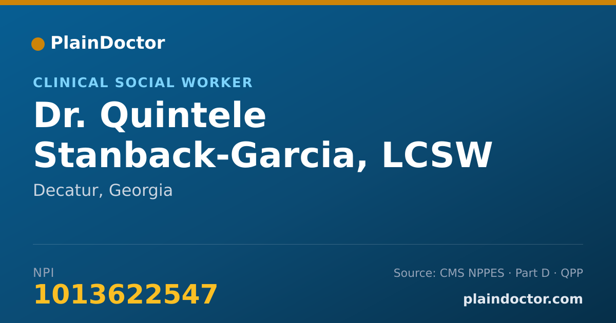Shareable card for Quintele Stanback-Garcia, LCSW - Clinical Social Worker, Decatur, GA