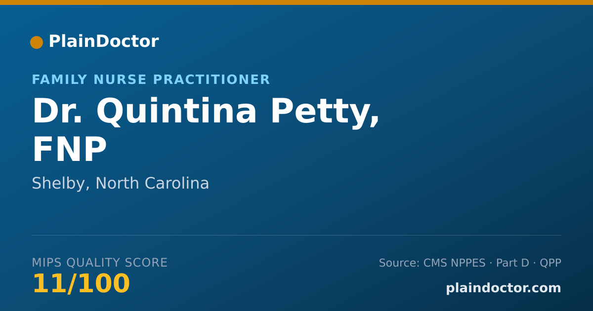 Shareable card for Quintina Petty, FNP - Family Nurse Practitioner, Shelby, NC
