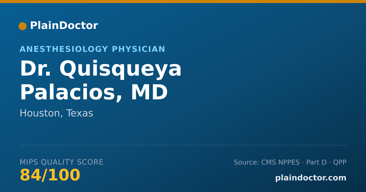 Shareable card for Quisqueya Palacios, MD - Anesthesiology Physician, Houston, TX
