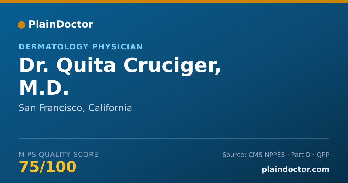 Shareable card for Quita Cruciger, M.D. - Dermatology Physician, San Francisco, CA