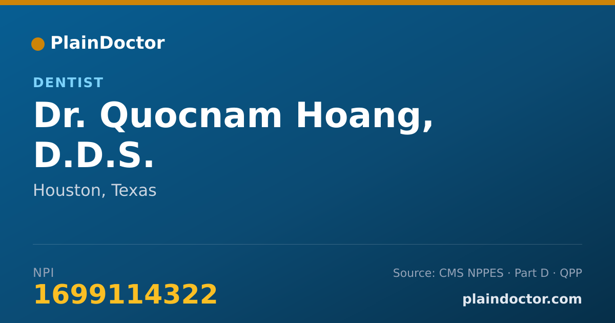 Shareable card for Quocnam Hoang, D.D.S. - Dentist, Houston, TX