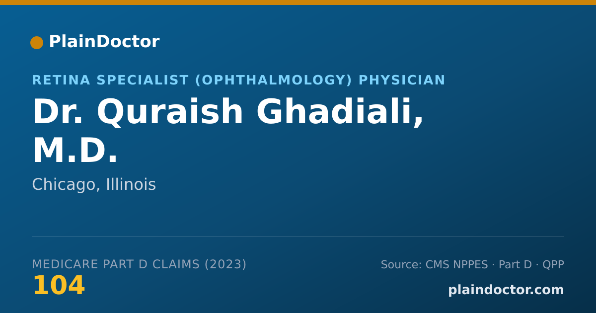 Shareable card for Quraish Ghadiali, M.D. - Retina Specialist (Ophthalmology) Physician, Chicago, IL