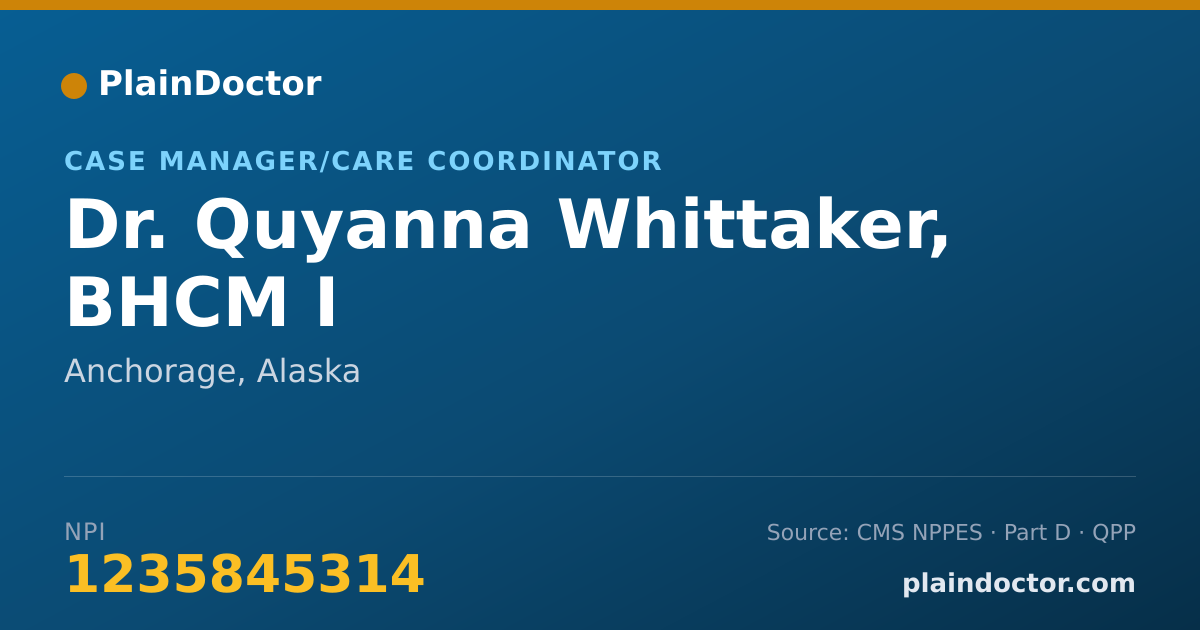 Shareable card for Quyanna Whittaker, BHCM I - Case Manager/Care Coordinator, Anchorage, AK