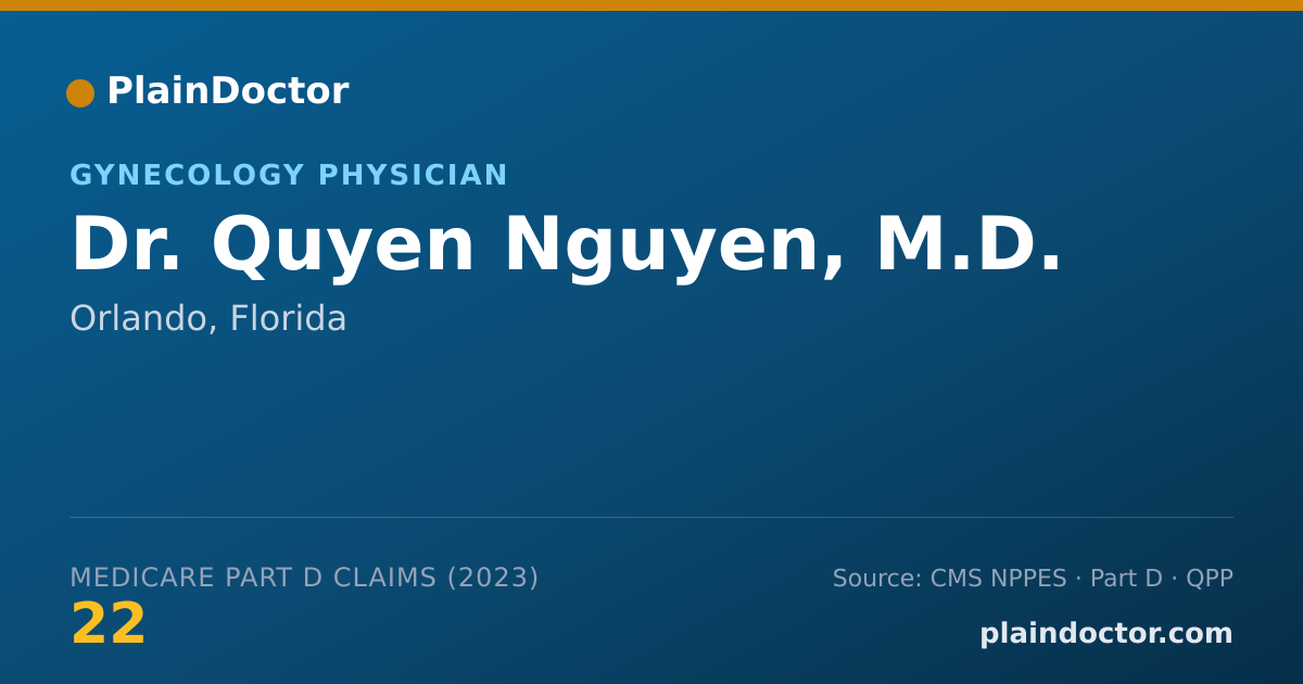 Shareable card for Quyen Nguyen, M.D. - Gynecology Physician, Orlando, FL
