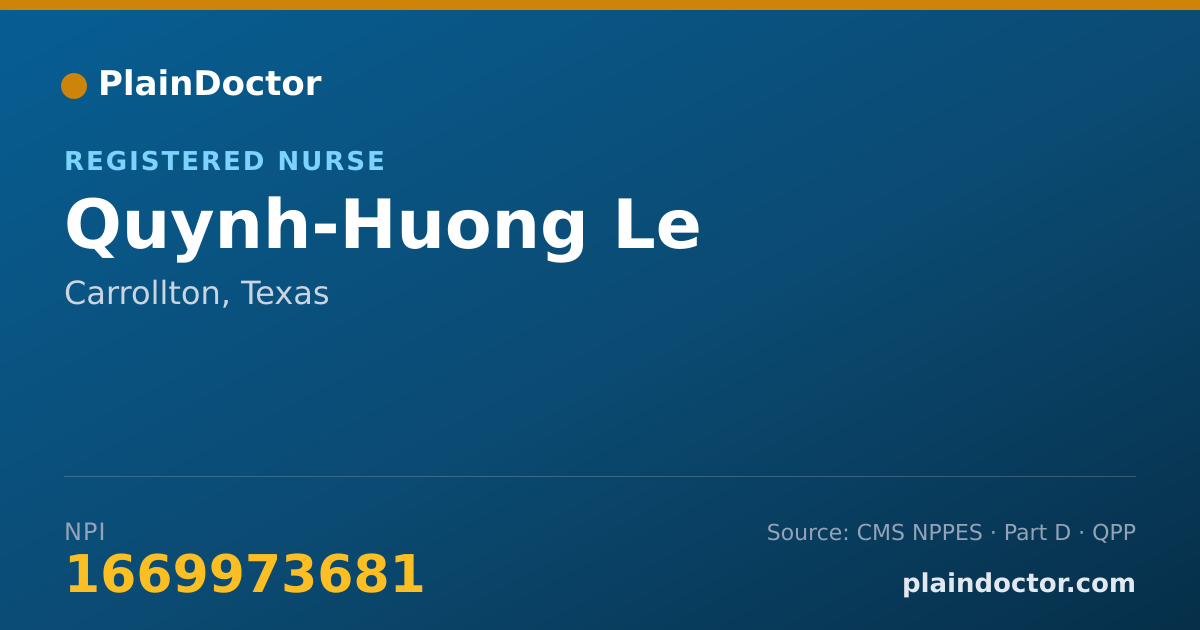 Shareable card for Quynh-Huong Le - Registered Nurse, Carrollton, TX