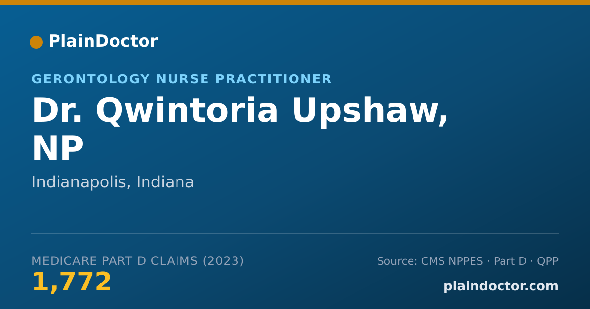 Shareable card for Qwintoria Upshaw, NP - Gerontology Nurse Practitioner, Indianapolis, IN