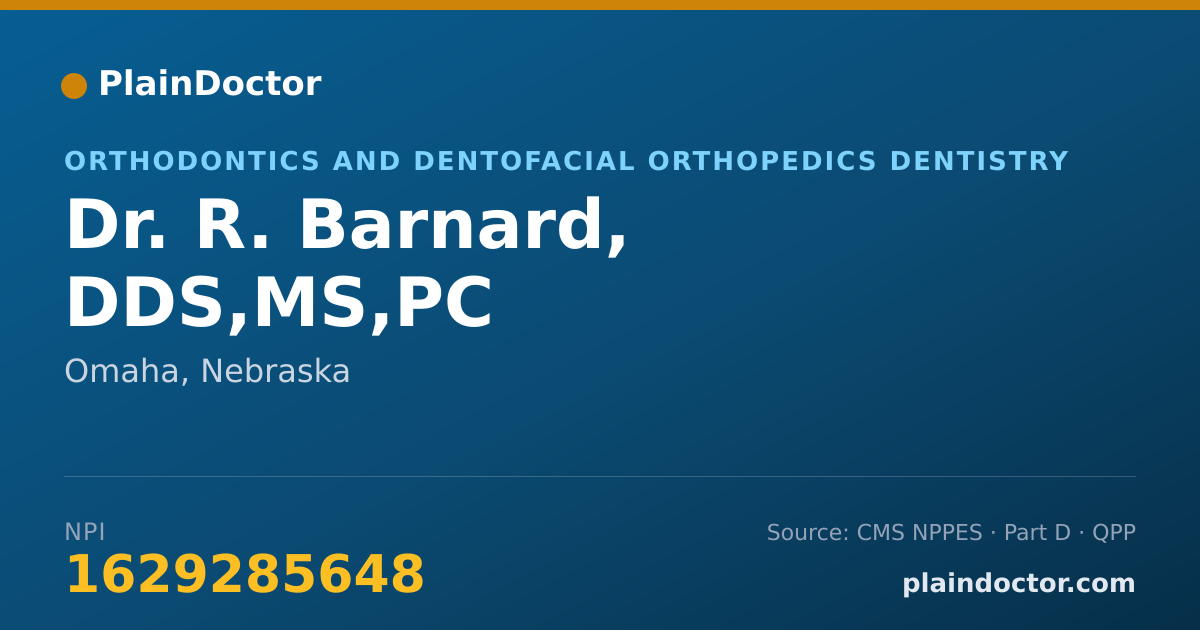 Shareable card for R. Barnard, DDS,MS,PC - Orthodontics and Dentofacial Orthopedics Dentistry, Omaha, NE