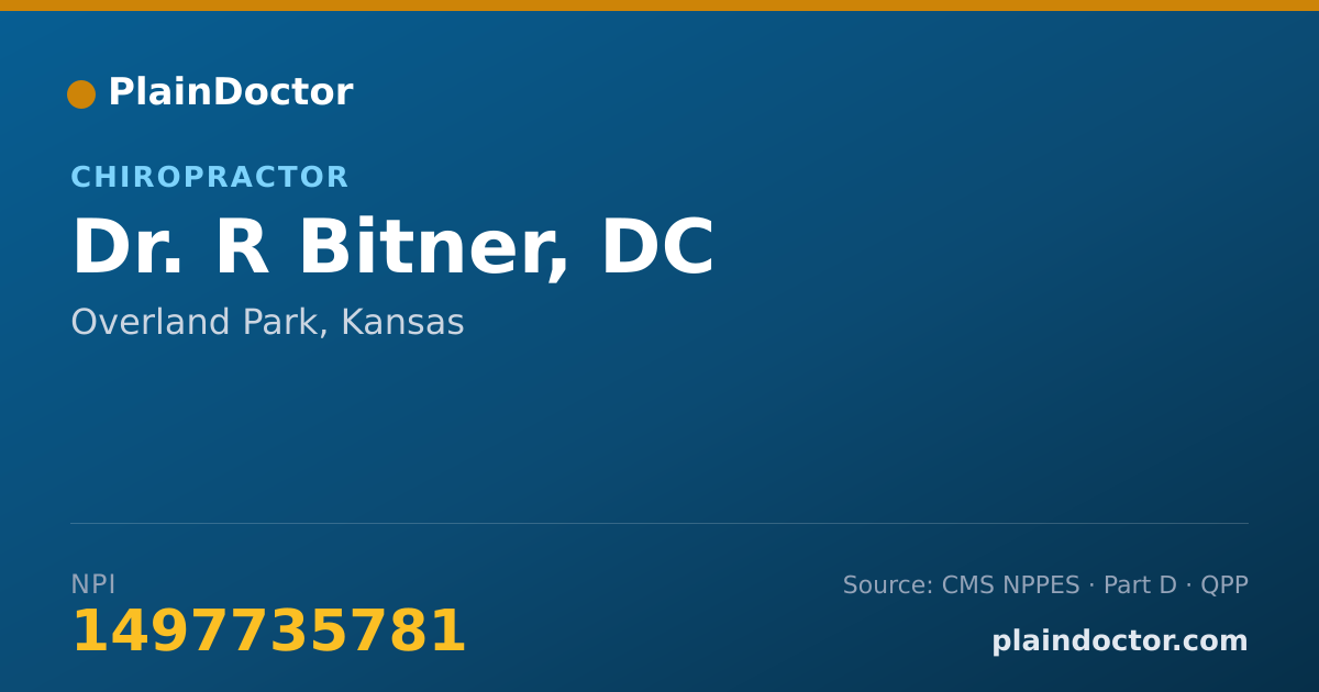 Shareable card for R Bitner, DC - Chiropractor, Overland Park, KS