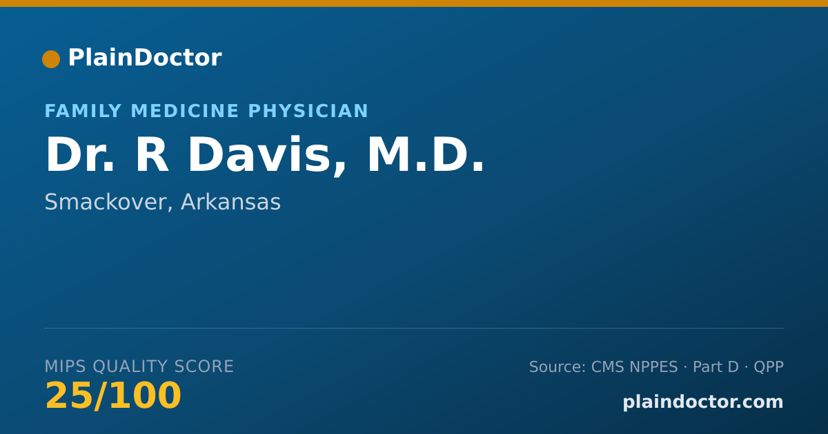 Shareable card for R Davis, M.D. - Family Medicine Physician, Smackover, AR