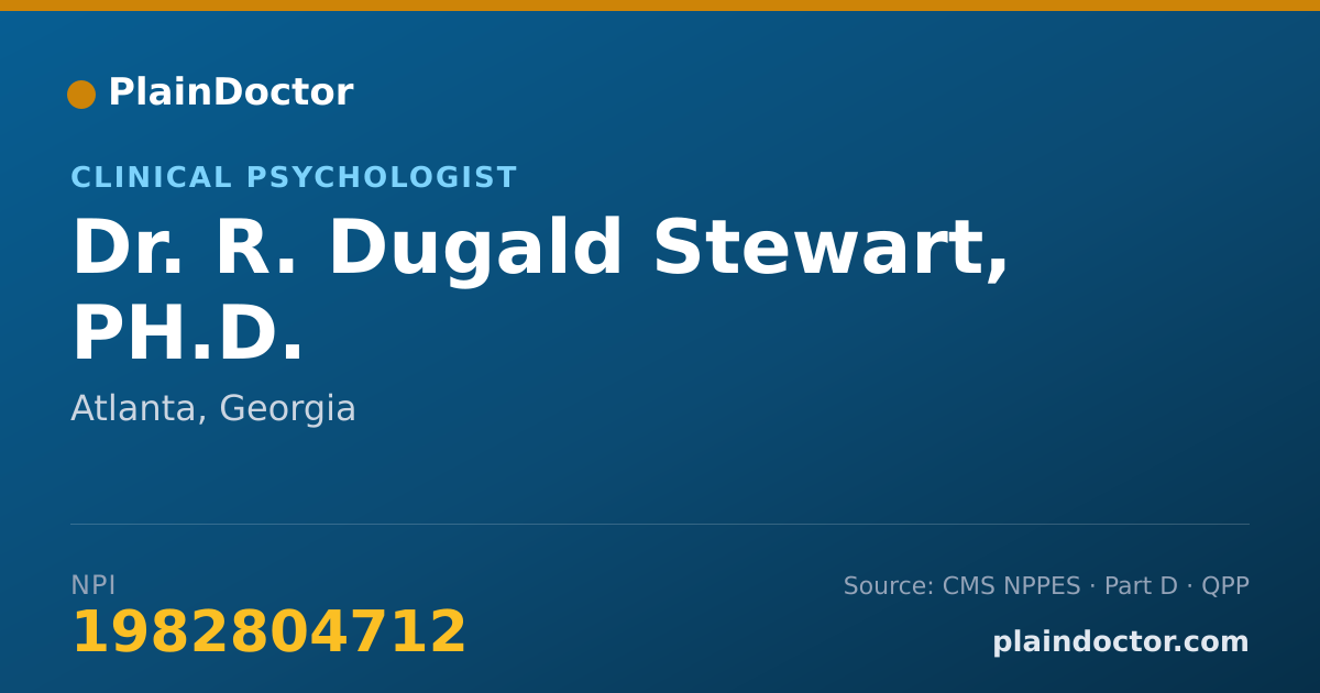 Shareable card for R. Dugald Stewart, PH.D. - Clinical Psychologist, Atlanta, GA
