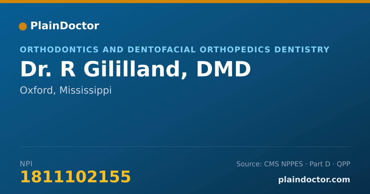 Shareable card for R Gililland, DMD - Orthodontics and Dentofacial Orthopedics Dentistry, Oxford, MS