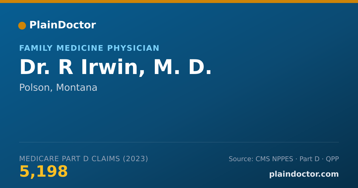 Shareable card for R Irwin, M. D. - Family Medicine Physician, Polson, MT