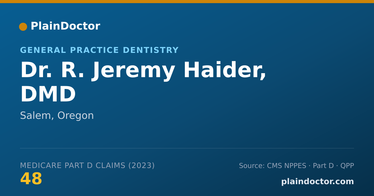 Shareable card for R. Jeremy Haider, DMD - General Practice Dentistry, Salem, OR