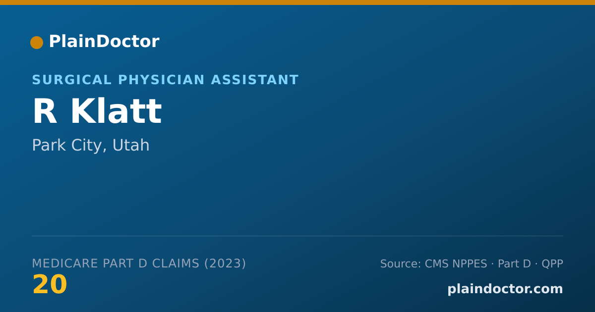 Shareable card for R Klatt - Surgical Physician Assistant, Park City, UT