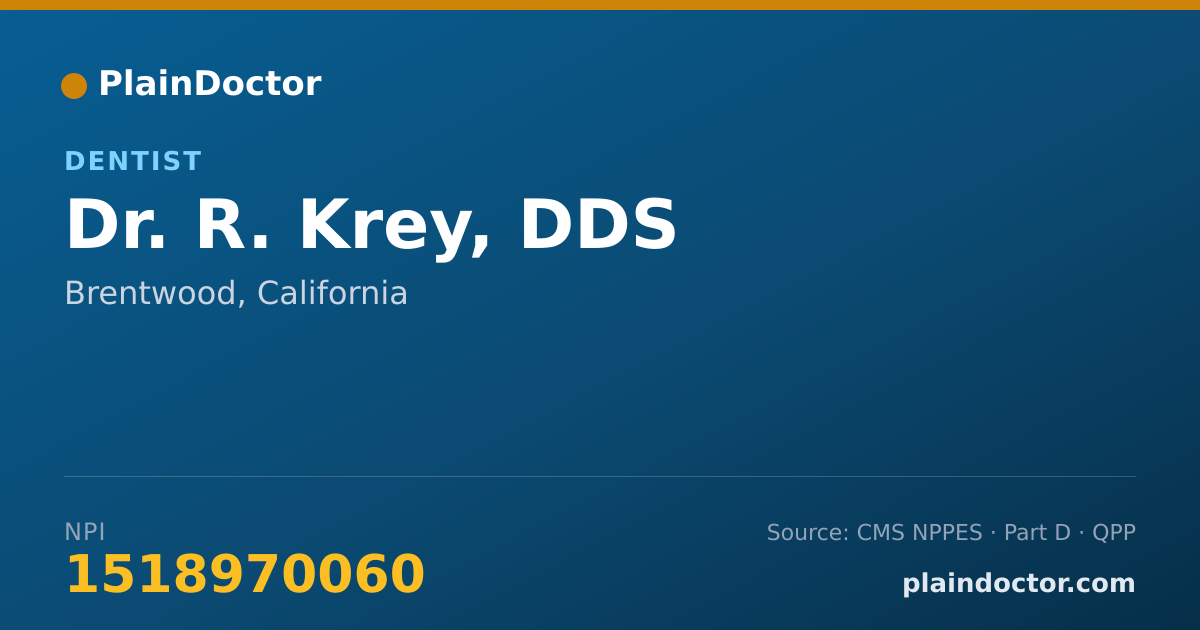 Shareable card for R. Krey, DDS - Dentist, Brentwood, CA