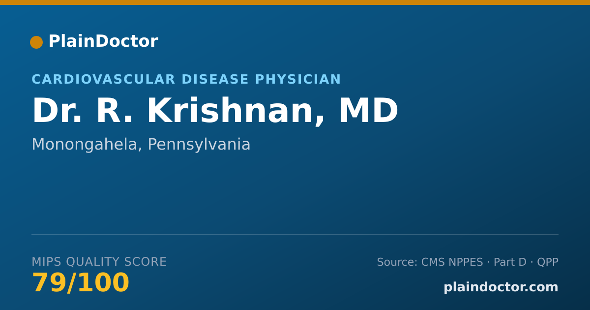 Shareable card for R. Krishnan, MD - Cardiovascular Disease Physician, Monongahela, PA