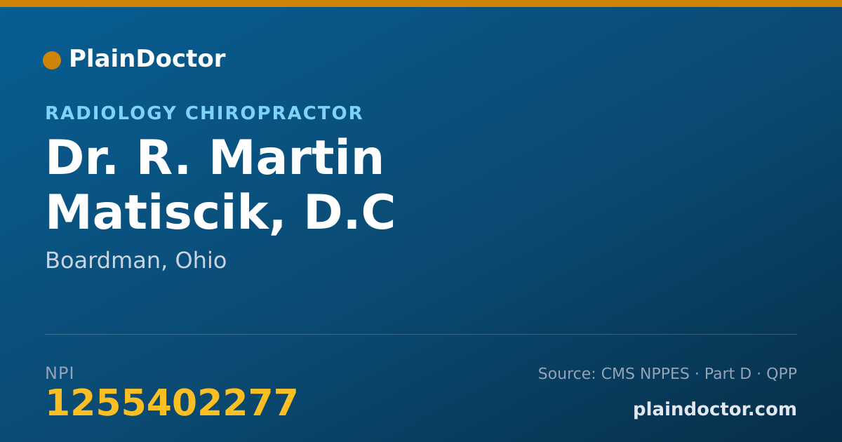 Shareable card for R. Martin Matiscik, D.C - Radiology Chiropractor, Boardman, OH