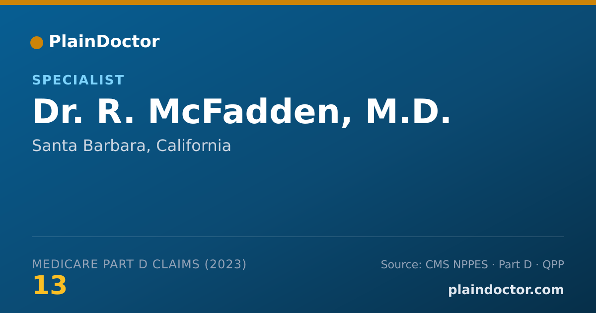 Shareable card for R. McFadden, M.D. - Specialist, Santa Barbara, CA