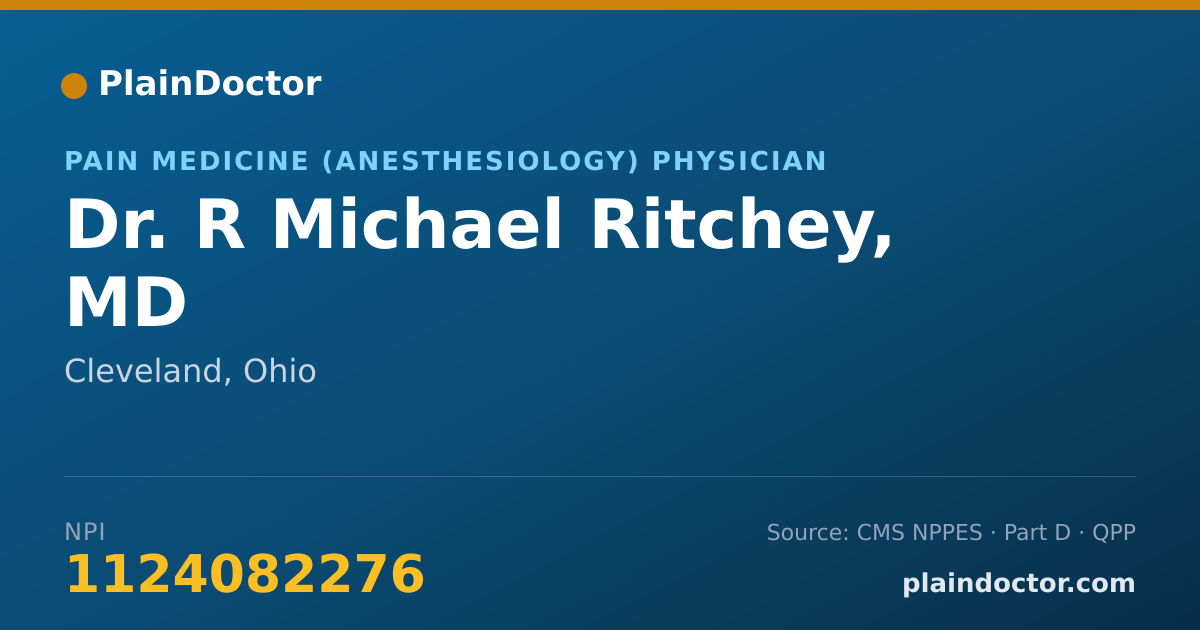 Shareable card for R Michael Ritchey, MD - Pain Medicine (Anesthesiology) Physician, Cleveland, OH