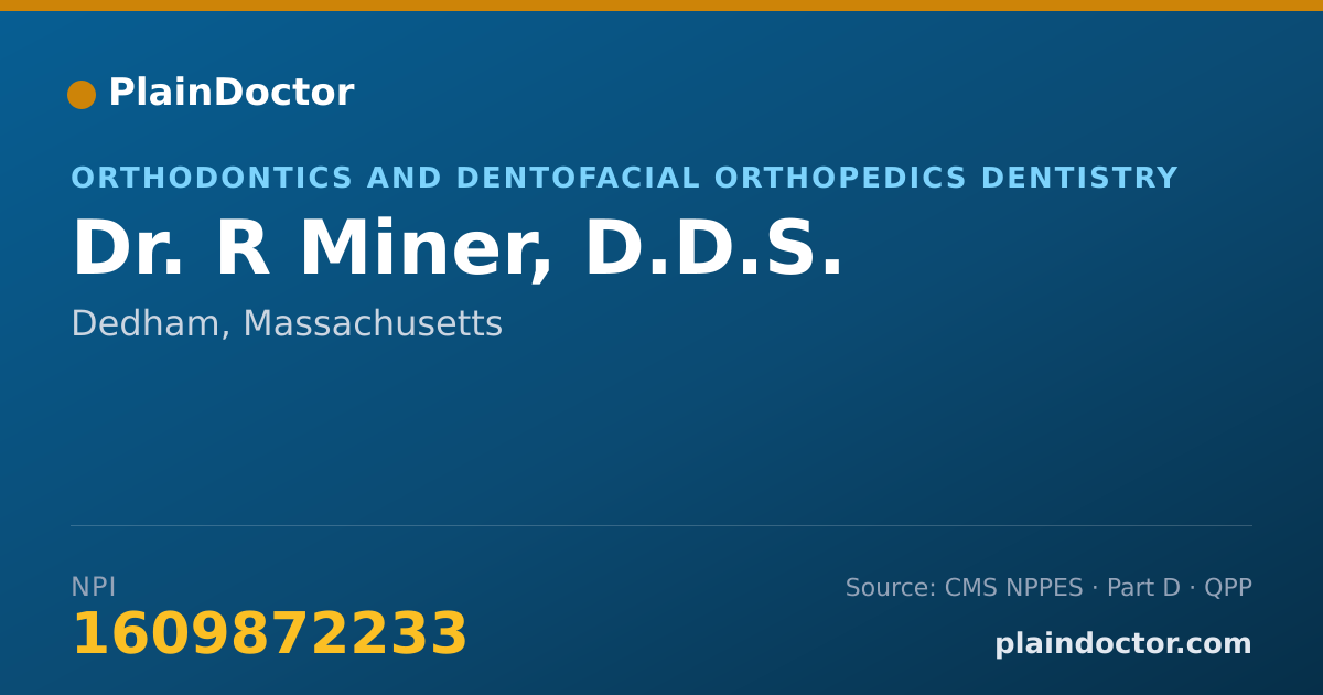 Shareable card for R Miner, D.D.S. - Orthodontics and Dentofacial Orthopedics Dentistry, Dedham, MA