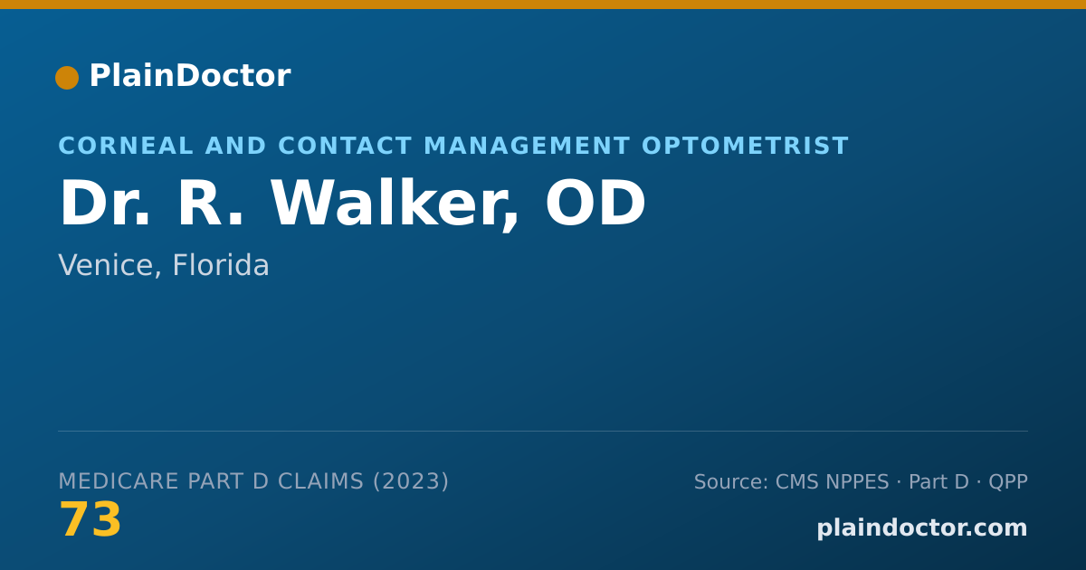 Shareable card for R. Walker, OD - Corneal and Contact Management Optometrist, Venice, FL