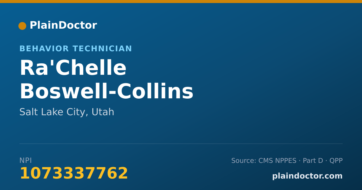 Shareable card for Ra'Chelle Boswell-Collins - Behavior Technician, Salt Lake City, UT