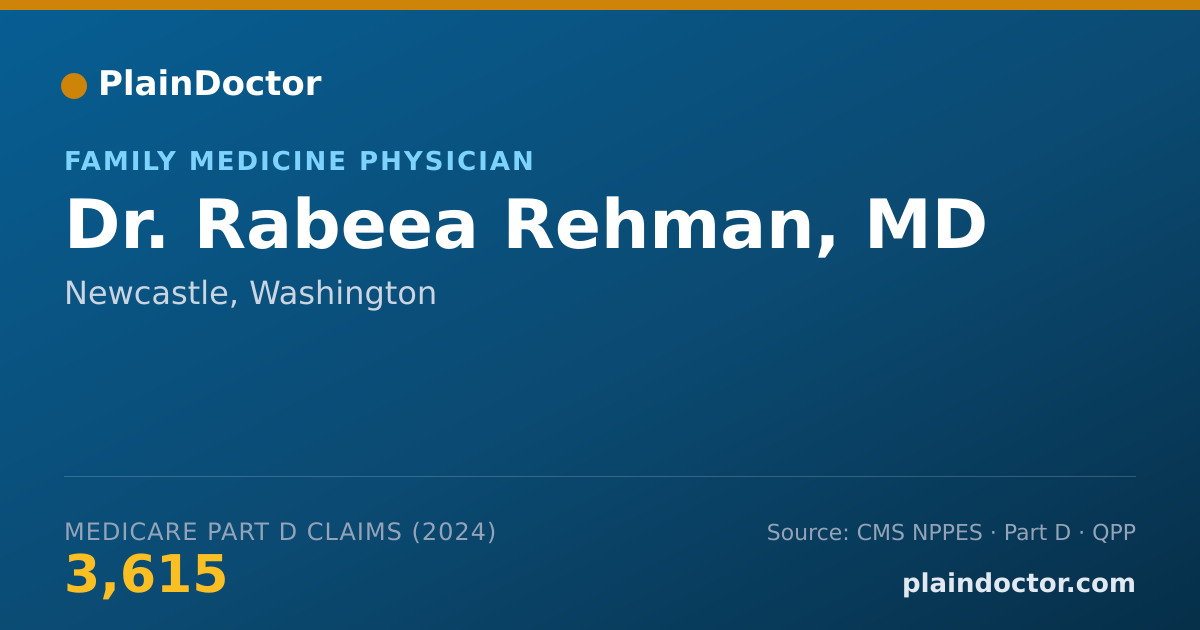 Shareable card for Rabeea Rehman, MD - Student in an Organized Health Care Education/Training Program, Newcastle, WA
