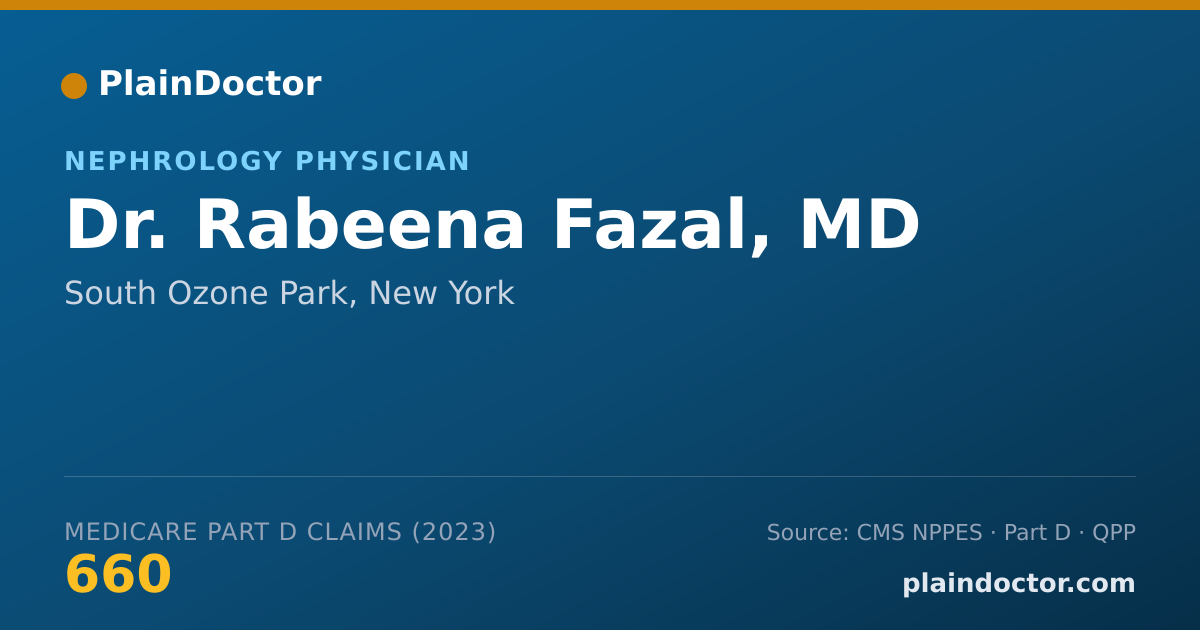 Shareable card for Rabeena Fazal, MD - Nephrology Physician, South Ozone Park, NY