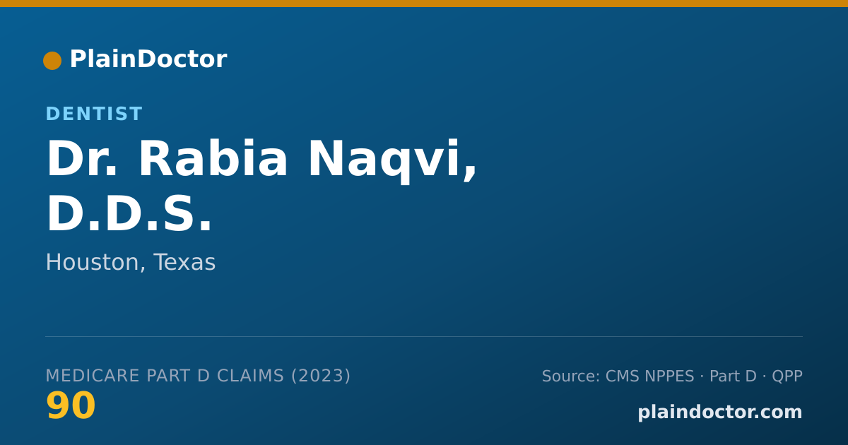 Shareable card for Rabia Naqvi, D.D.S. - Dentist, Houston, TX