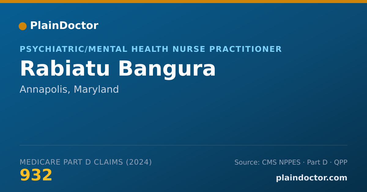 Shareable card for Rabiatu Bangura - Psychiatric/Mental Health Nurse Practitioner, Annapolis, MD
