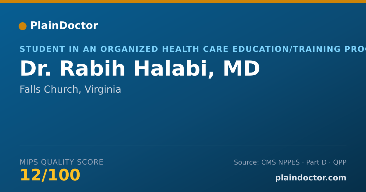 Shareable card for Rabih Halabi, MD - Student in an Organized Health Care Education/Training Program, Falls Church, VA