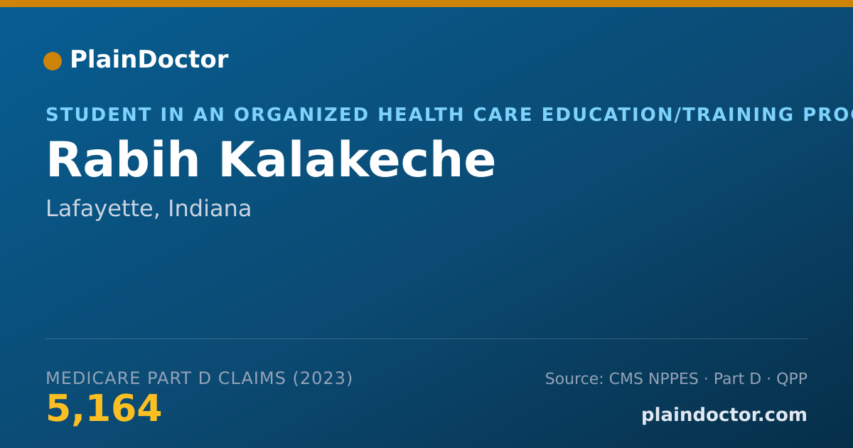 Shareable card for Rabih Kalakeche - Student in an Organized Health Care Education/Training Program, Lafayette, IN