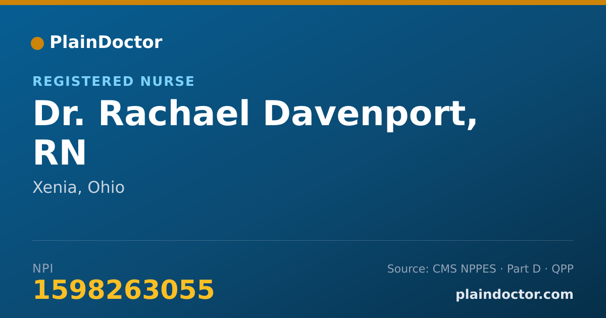 Shareable card for Rachael Davenport, RN - Registered Nurse, Xenia, OH