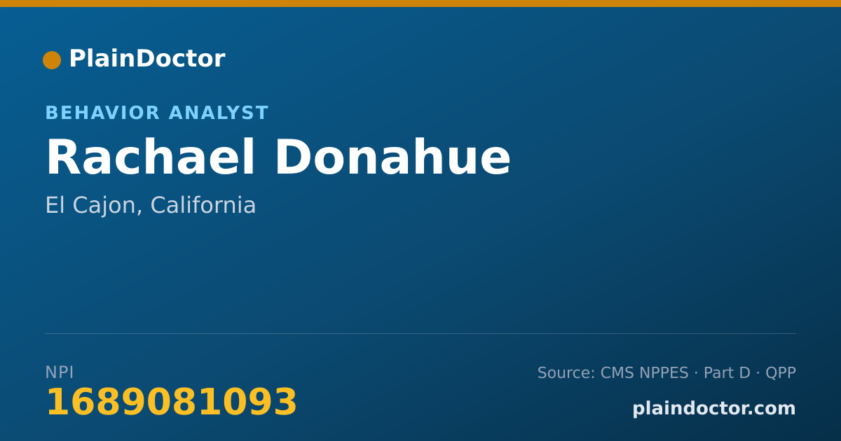 Shareable card for Rachael Donahue - Behavior Analyst, El Cajon, CA