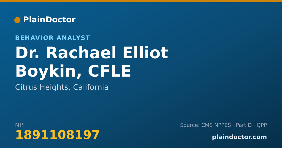 Shareable card for Rachael Elliot Boykin, CFLE - Behavior Analyst, Citrus Heights, CA