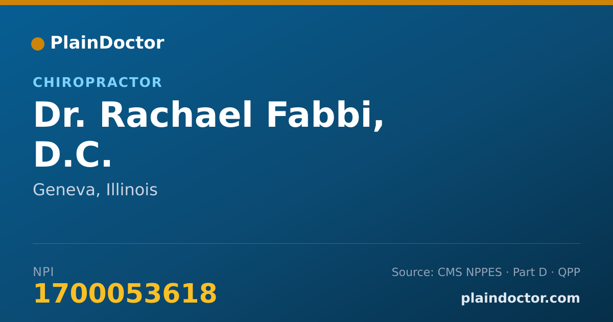 Shareable card for Rachael Fabbi, D.C. - Chiropractor, Geneva, IL