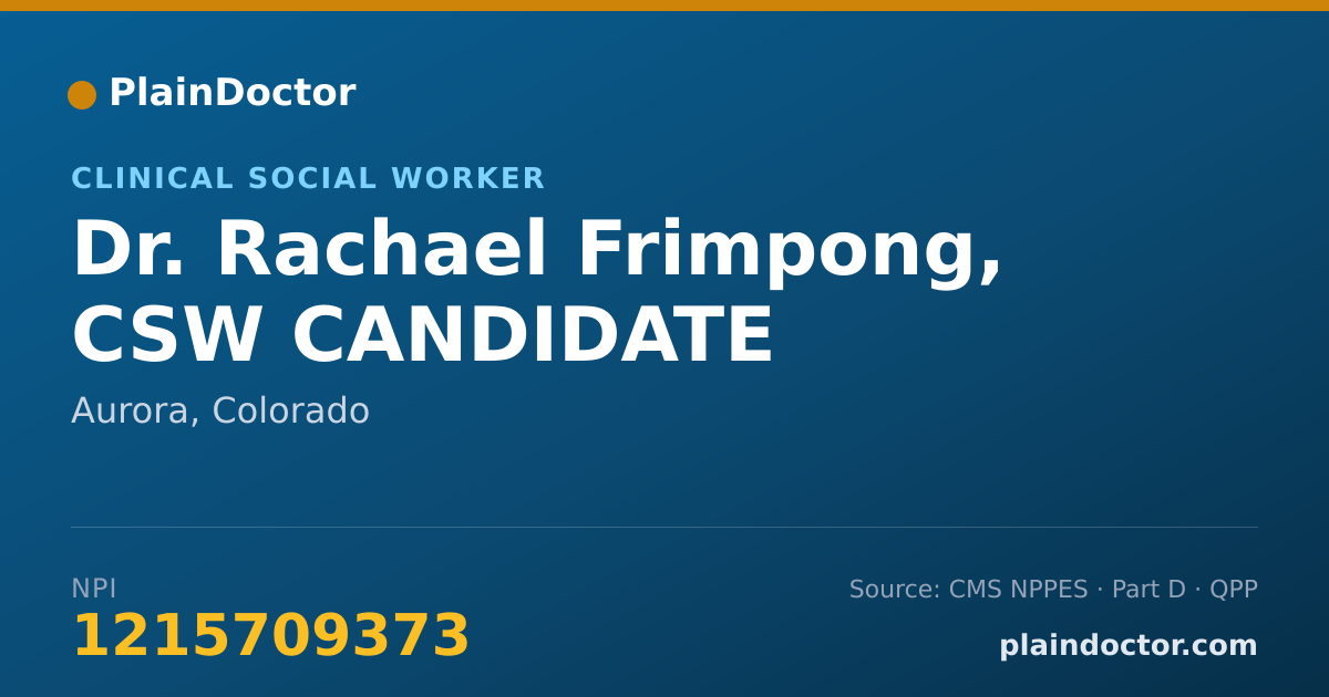 Shareable card for Rachael Frimpong, CSW CANDIDATE - Clinical Social Worker, Aurora, CO