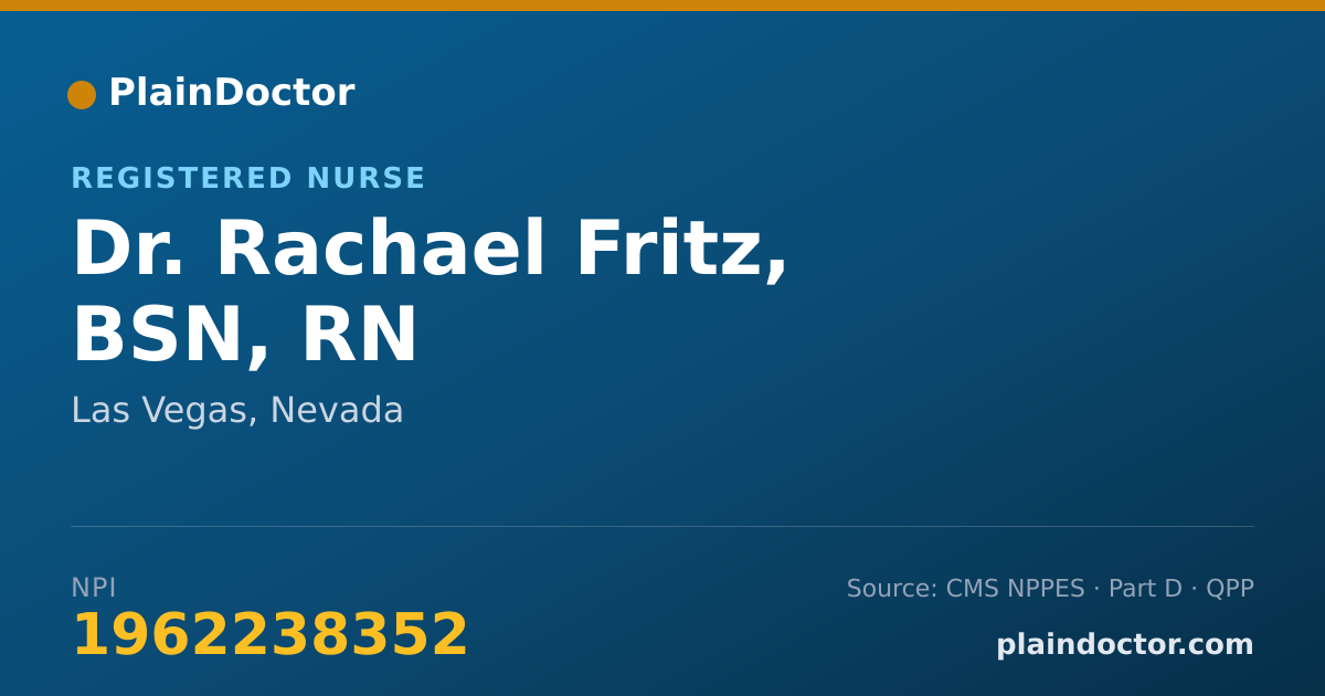 Shareable card for Rachael Fritz, BSN, RN - Registered Nurse, Las Vegas, NV