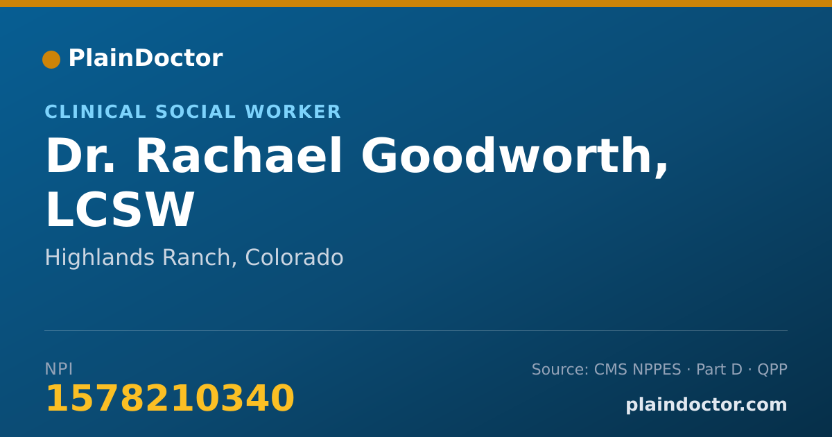 Shareable card for Rachael Goodworth, LCSW - Clinical Social Worker, Highlands Ranch, CO