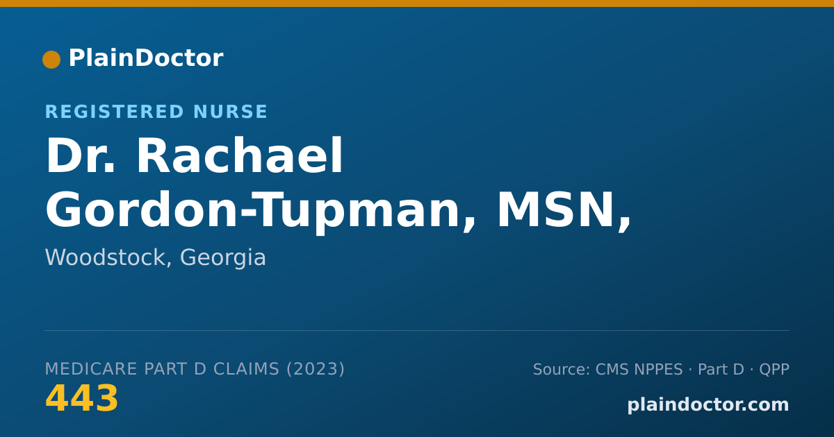 Shareable card for Rachael Gordon-Tupman, MSN, APRN, FNP-BC - Registered Nurse, Woodstock, GA