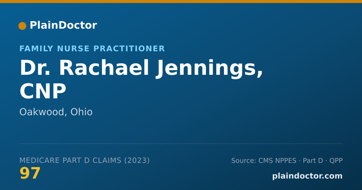 Shareable card for Rachael Jennings, CNP - Family Nurse Practitioner, Oakwood, OH